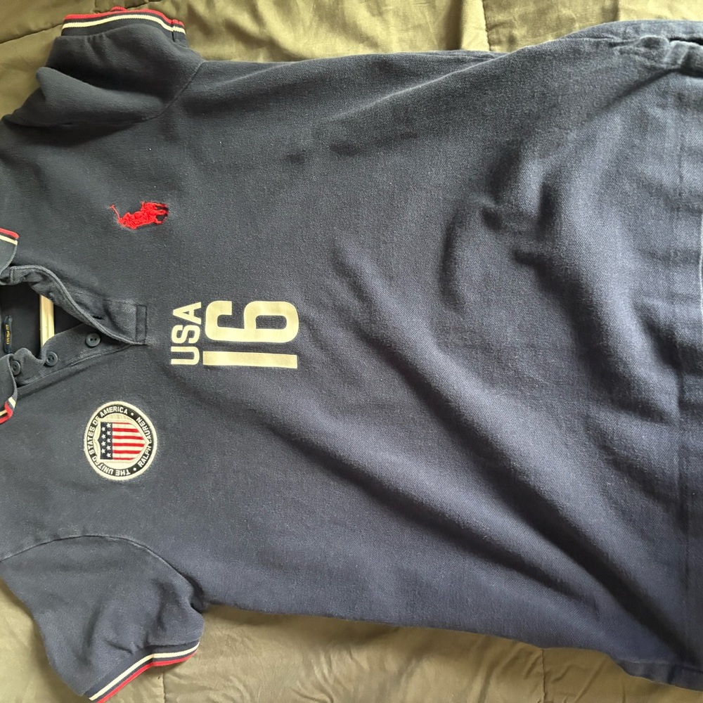 Ralph Lauren Blue Polo with Red Emblem